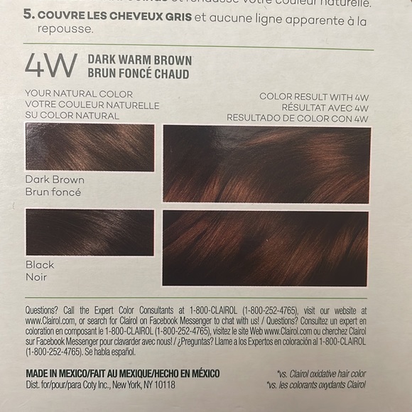 NIB Clairol Natural Instincts 4W dark brown semipermanent hair color. - Picture 3 of 6